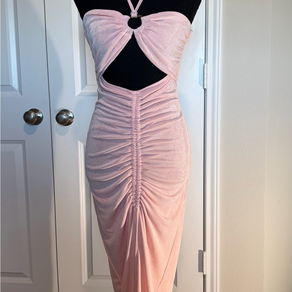L*Space Blush Pink Backless Ruched Dress